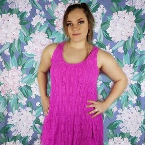 Magenta Floral Laced Dress 👗